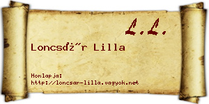 Loncsár Lilla névjegykártya