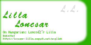 lilla loncsar business card